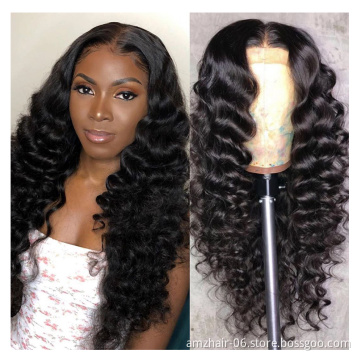 Loose Deep Wave Brazilian Virgin Human Hair Hd Full Lace Front Wig Cheap Wholesale Remy Human Hair Transparent Lace Frontal Wig